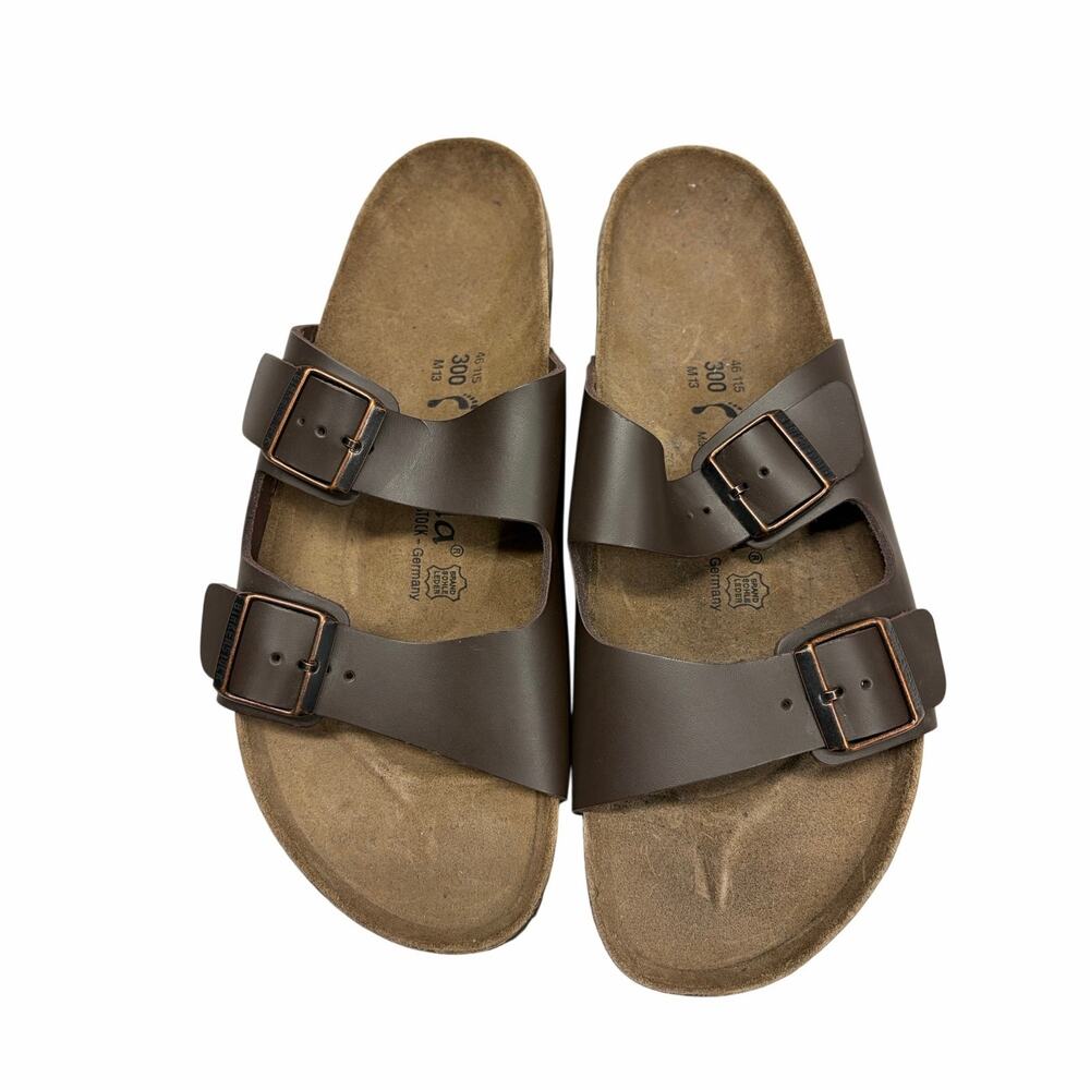 Betula by Birkenstock Brown Leather Sandals Mens Size 13 EU 46 Slide Cork